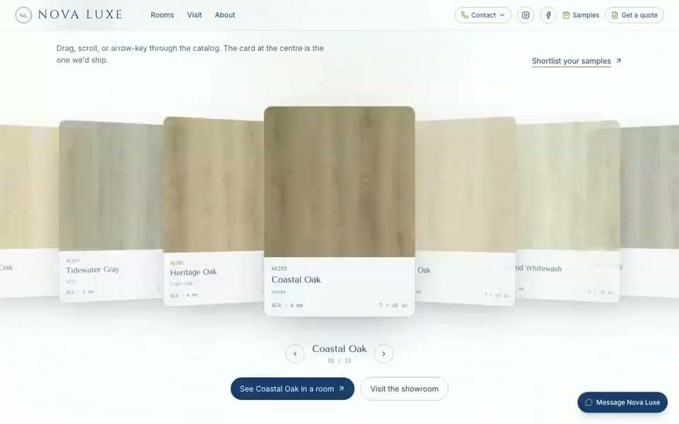 Nova Luxe — page section, live capture